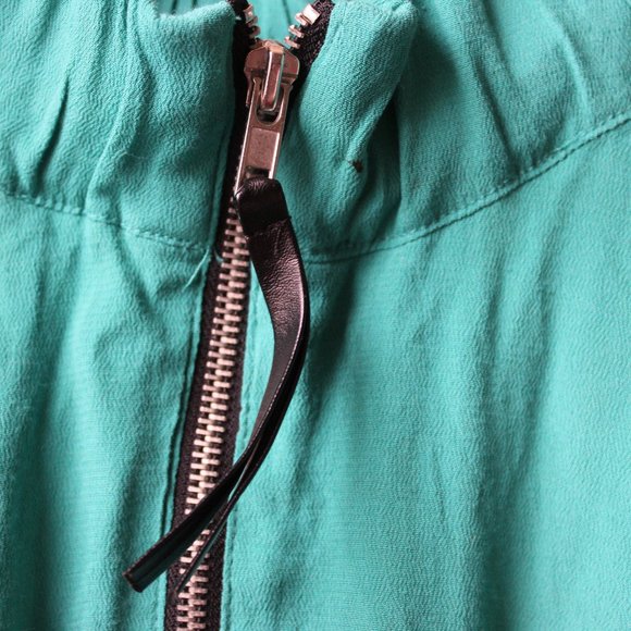 NWT Free People Oversized Color Block Teal Black 1/4 Zip Pullover Jacket - Picture 6 of 6